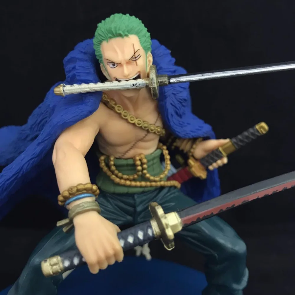 Anime 15CM One Piece 20th Anniversary Blue Zoro PVC Figure Collectible Model Toys Doll Gift | Игрушки и хобби