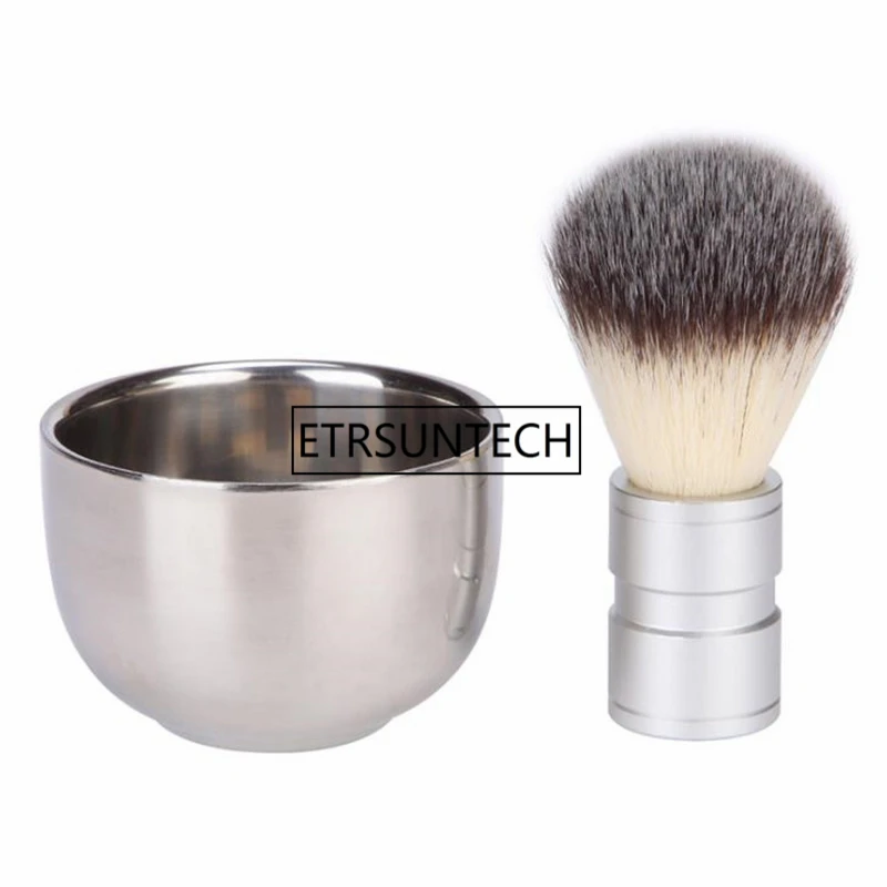 Shave Shaving Razor Brush With Stainless Steel Metal Shaving Shave Brush Mug Bowl Cup For Men F1498