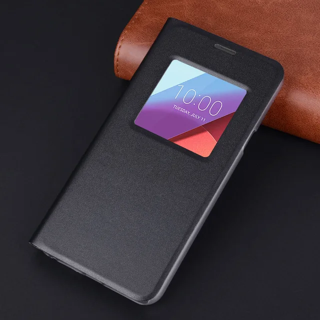 Black Кожаный флип Чехол-книжка умный чехол для LG Q6 Alpha Q6a Q6plus Q 6 6a плюс LGQ6 X220 X600L M700A M700N Q6+ Магнитный чехол для телефона - Цвет: Black