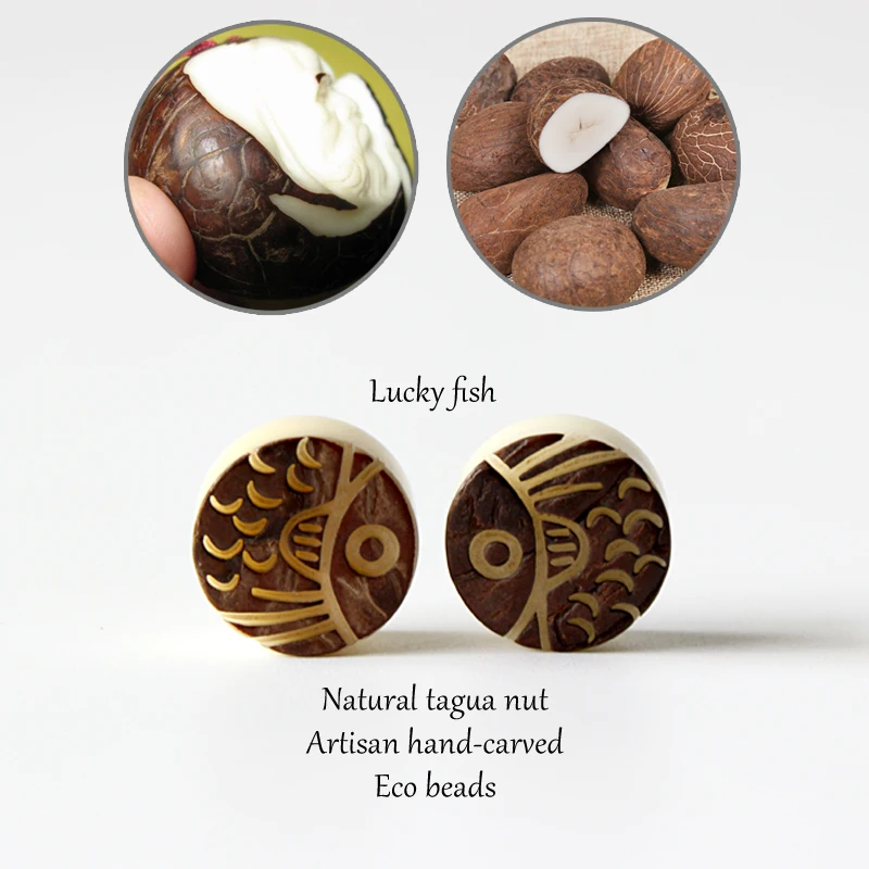 Оптовая продажа резных бусин Tagua Nut для изготовления ювелирных изделий восточные