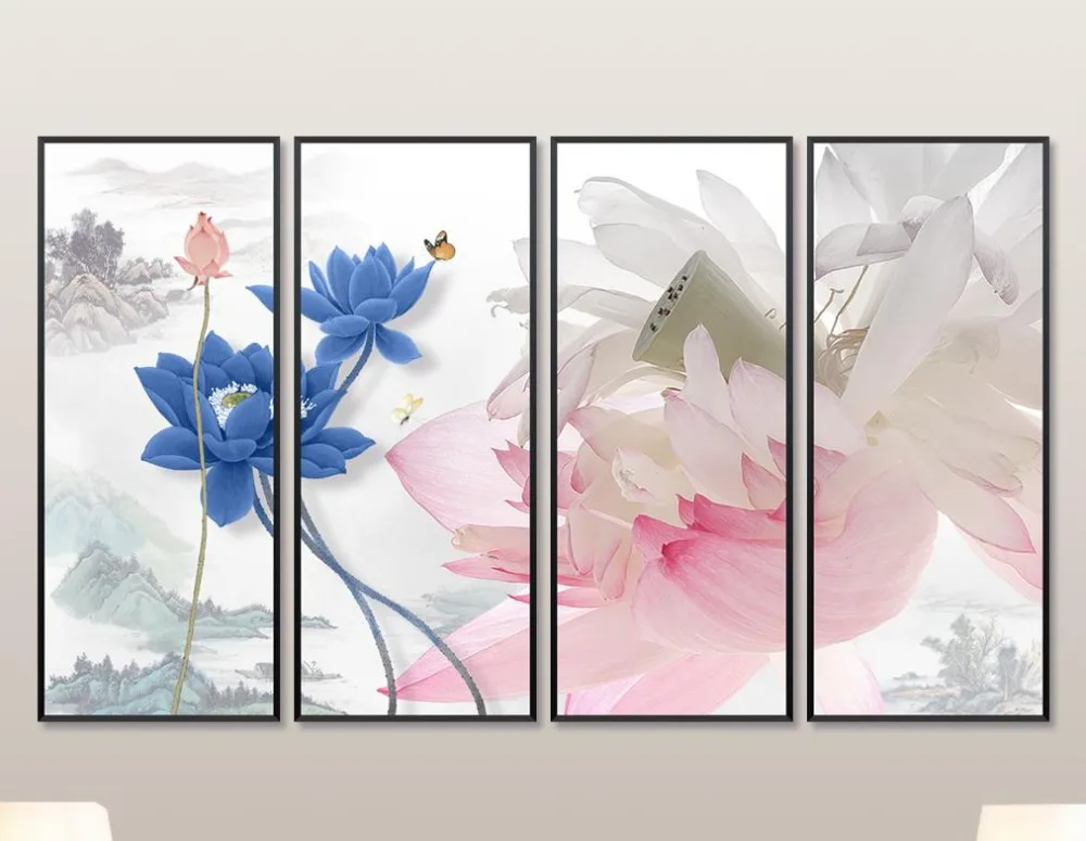 Chinese Wallpaper For Living room 3D Mural Ink and water Photo Printing Bedroom Decoration Sofa TV Backdrop | Обустройство дома