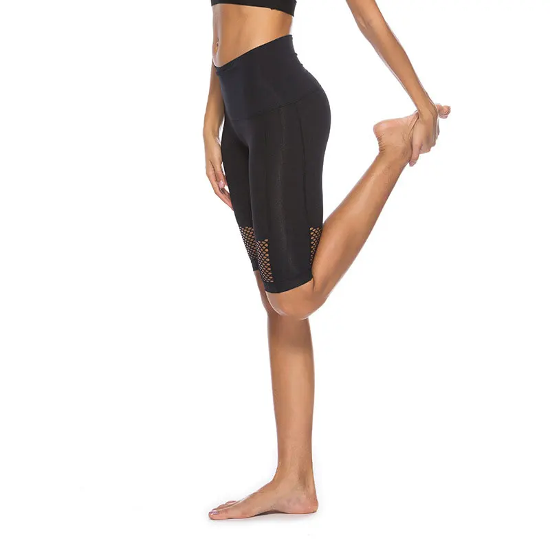 Сексуальные шорты для йоги женские спортивные Леггинсы с дышащей сеткой