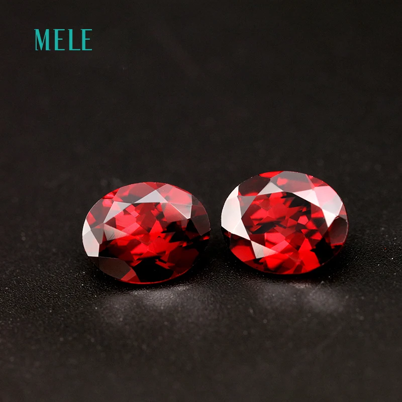 

Natural red garnet in oval shape 8mm*10mm, deep red color, good cutting and fire, used for jewelry designed