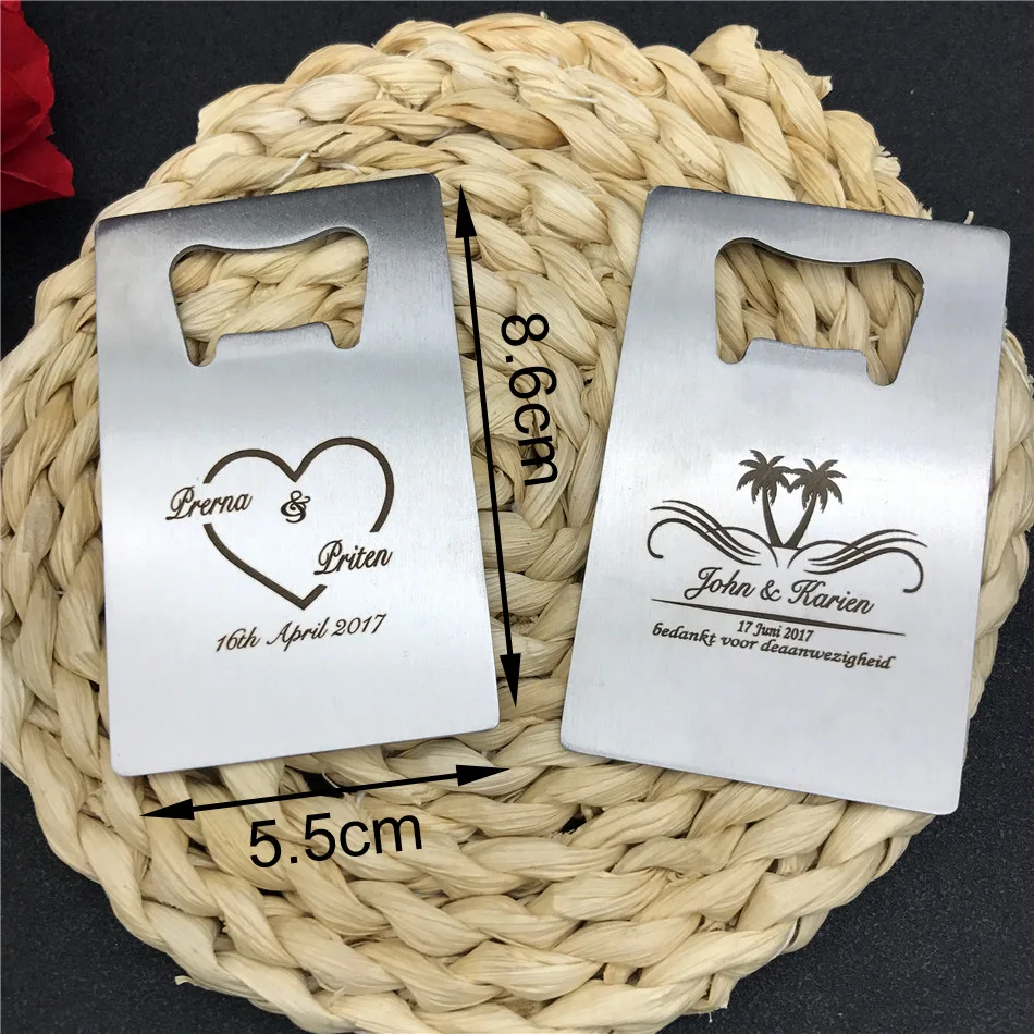 50 шт. свадебные Открывашки для бутылок с выгравированным именем жениха и