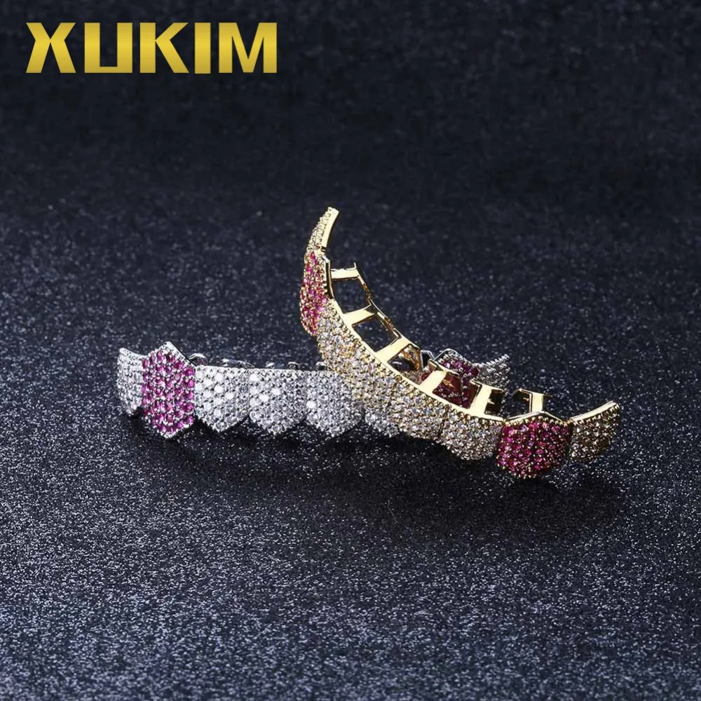 Xukim ювелирное изделие Серебряного и золотого цвета ледяной зуб грильц нижние