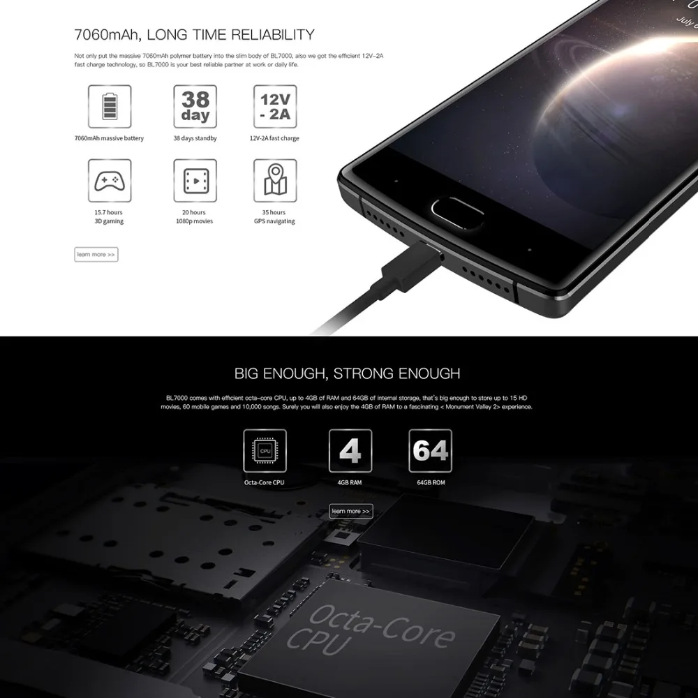 DOOGEE BL7000 4 Гб ОЗУ 64 ПЗУ двойная камера 13 МП мобильный телефон 5 &quotFHD Android 7 0 MTK6750T