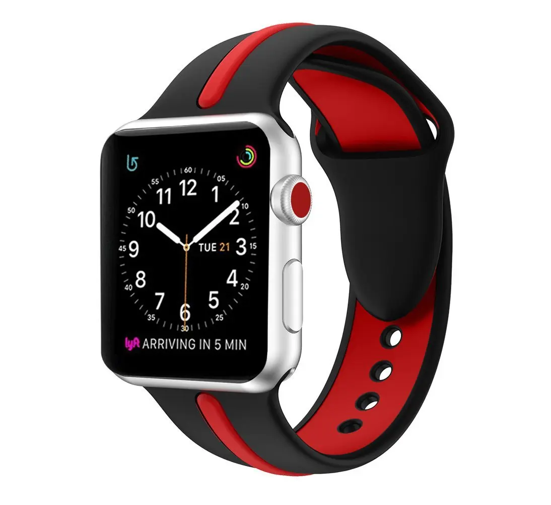 Силиконовый ремешок JANSIN для apple watch series 5 4 3 2, спортивный ремешок для iwatch 38 мм/42 мм/40 мм/44 мм, цветной ремешок для замены