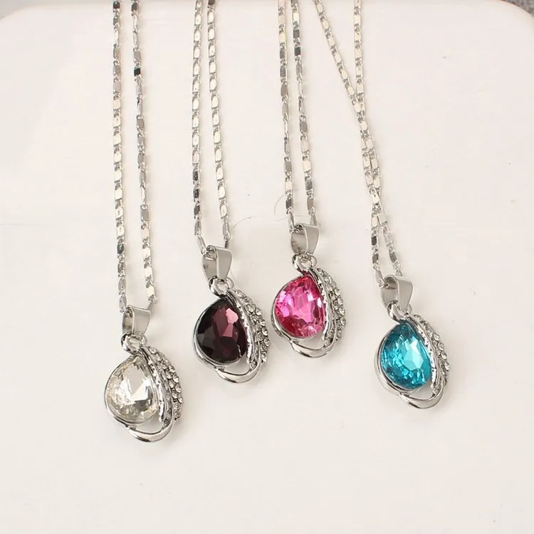 Новое модное корейское ожерелье с зеленым кристаллом из листа акации свадебное