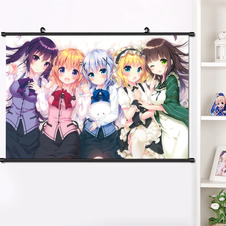 Аниме Gochuumon wa Usagi Desu ka? Kafuu Чино наклейки на стену панно настенные плакат отаку