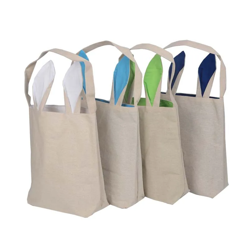 

30pcs/lot Hot Easter Bunny Bags Burlap Cloth Gift Bags Easter Decorations For Home Festival Party Supplies Wholesale