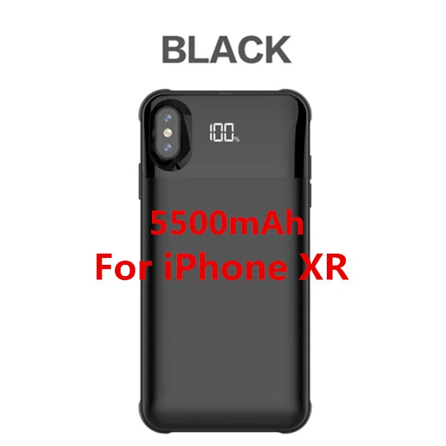 Black for XR NTSPACE отдельный беспроводной зарядный чехол для аккумулятора для iPhone XS MAX XR чехол для питания для iPhone X XS резервный внешний аккумулятор чехол для зарядки - Цвет: Black for XR