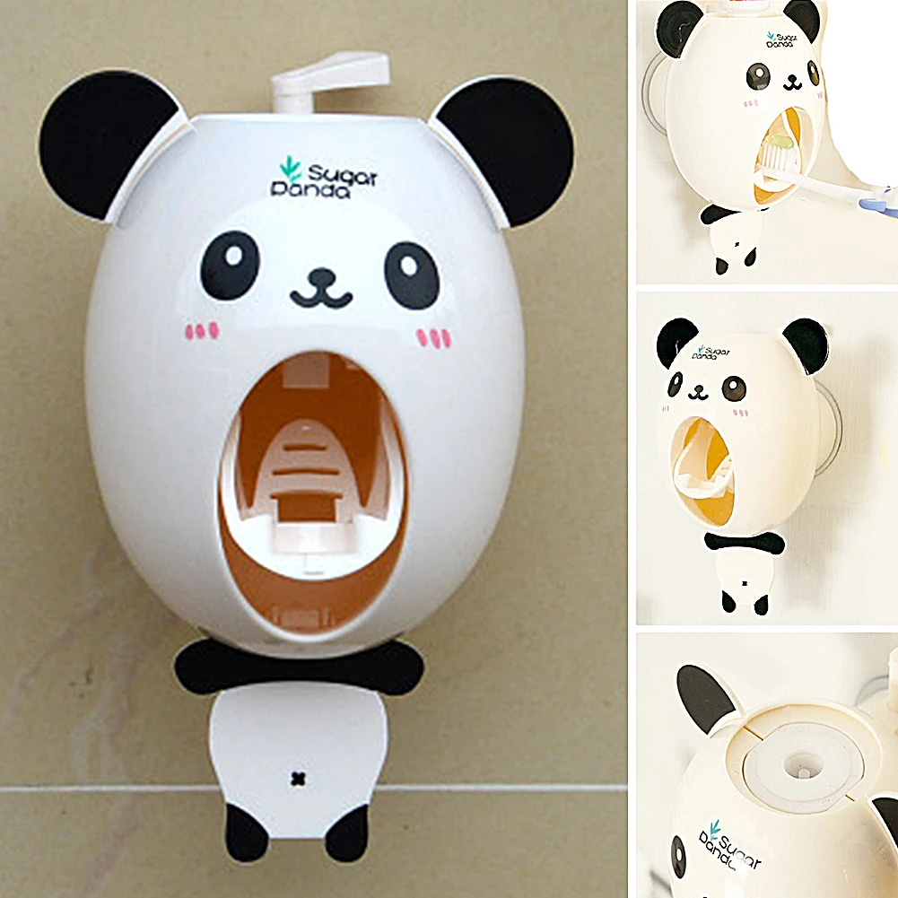 Dispensador autom&aacute;tico de pasta dental para ni&ntilde;os, soporte de cepillo dental para el hogar, con dise&ntilde;o de animales de dibujos animados, gran oferta, nuevo-3