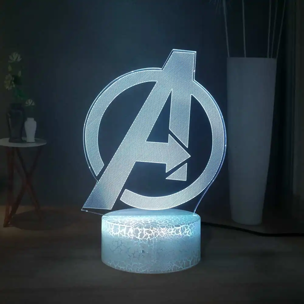 Marvel's The Avengers светодиодный ночник Marvel Фильм Мстители с логотипом USB Touch