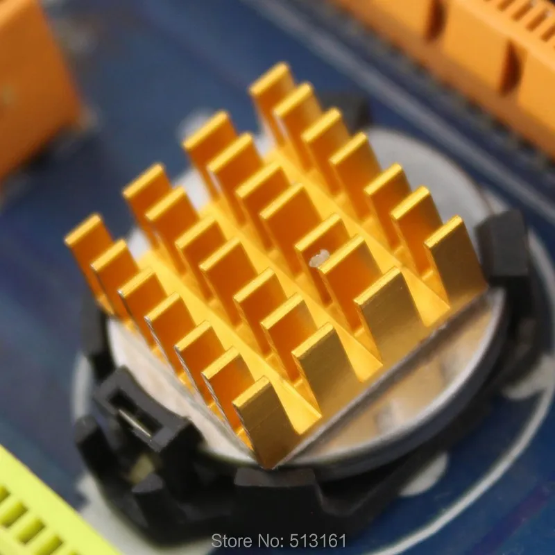 

10 Pieces/lot Cooler Fins Radiator Cooling Heat sinks Golden Anodized Aluminum Heatsink