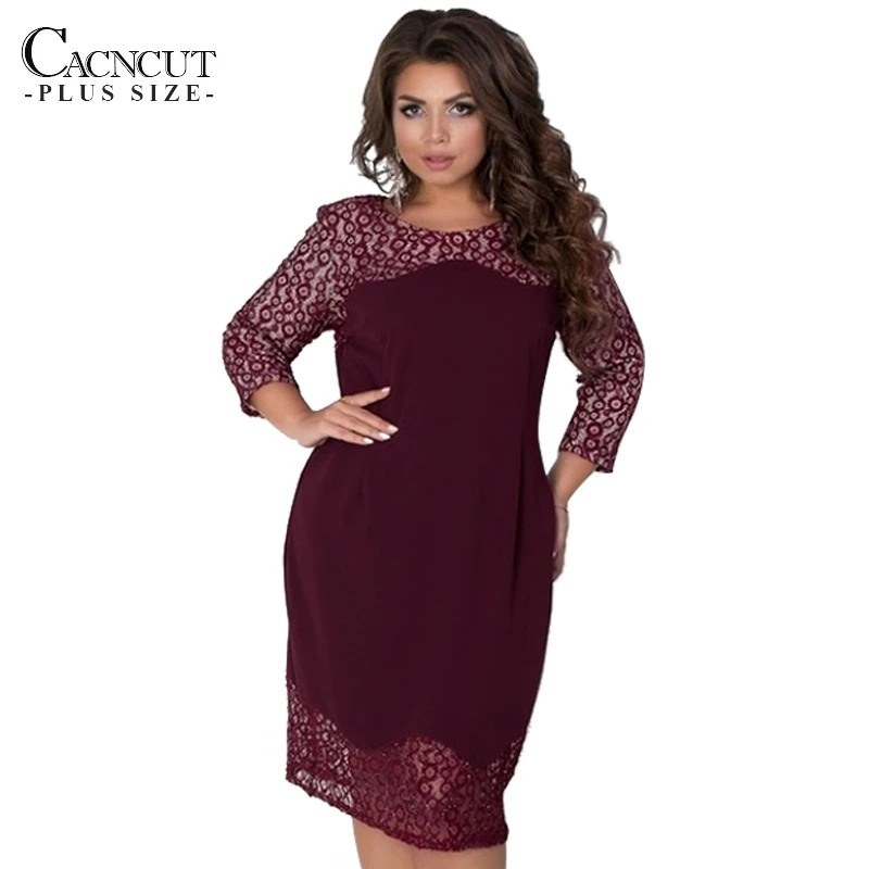 Весеннее сексуальное кружевное платье CACNCUT 5XL 6XL 2019 большого размера зимнее