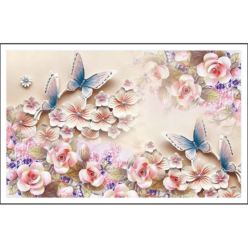 

Diamond painting full drill flowers,Butterflies,round,rhinestones diamond patterns,diamond mosaic flowers