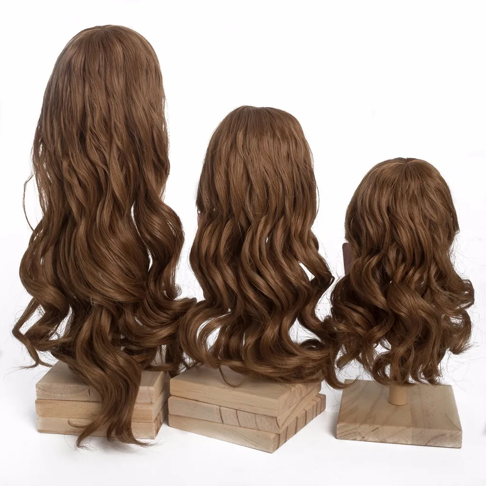 Cateleya BJD wig high temperature fiber Aristocratic series big wave long curly hair neat bangs brown1/3 1/4 1/6 accessories | Игрушки и