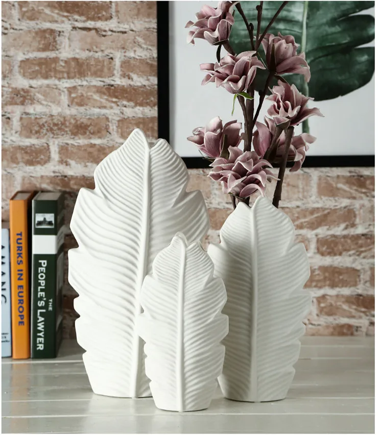 Белая керамическая ваза для цветов Креативный цветочный горшок Простой