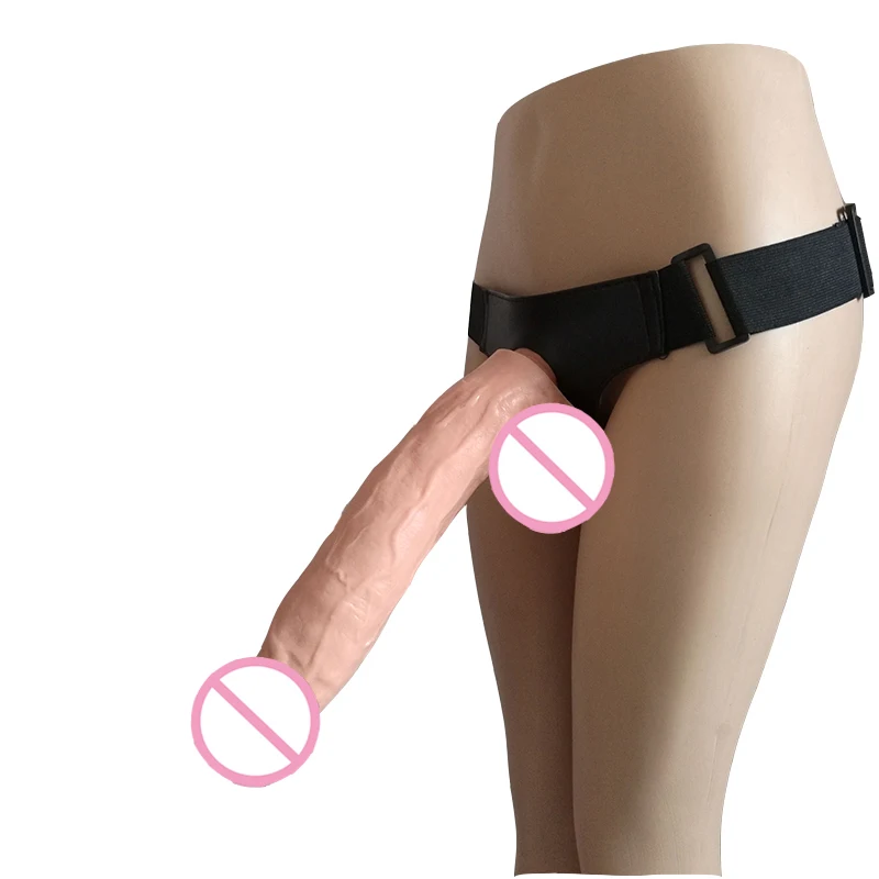 Ремешок На реалистичном огромном строительстве для женщин мужчин пар страпон