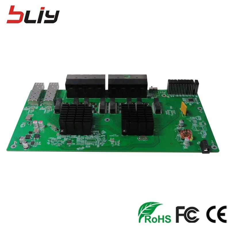 Poe переключатель обратный коммутатор pcb с 16 GE портами 2 sfp оптоволоконный порт poe коммутатор сетевой гигабитный коммутатор Vlan веб управляемый
