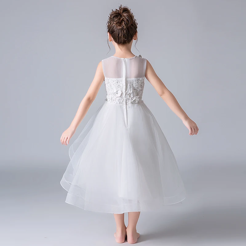 Детское платье с цветочным рисунком украшенное бисером | Детская одежда и обувь