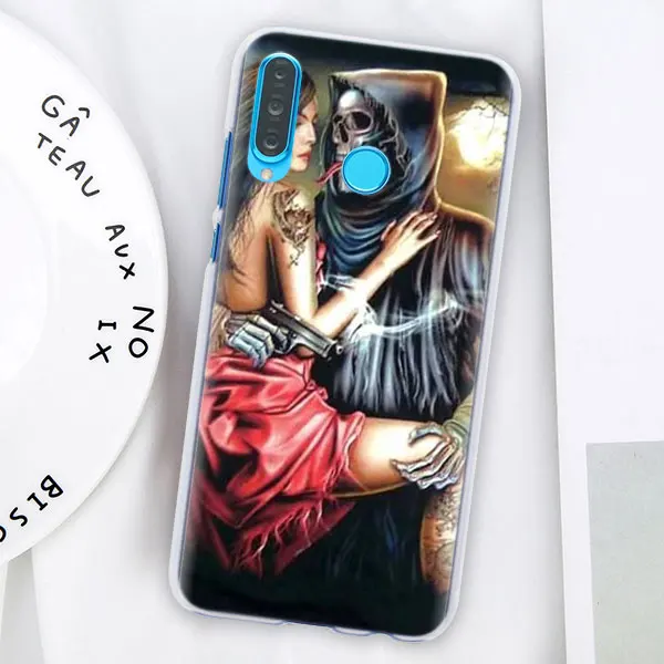 07 Мало смерть с косой чехол для телефона для huawei P30 P30 Pro P9 P10 P20 Lite P Smart плюс просмотр 20 Жесткий задний Чехол бант - Цвет: 07