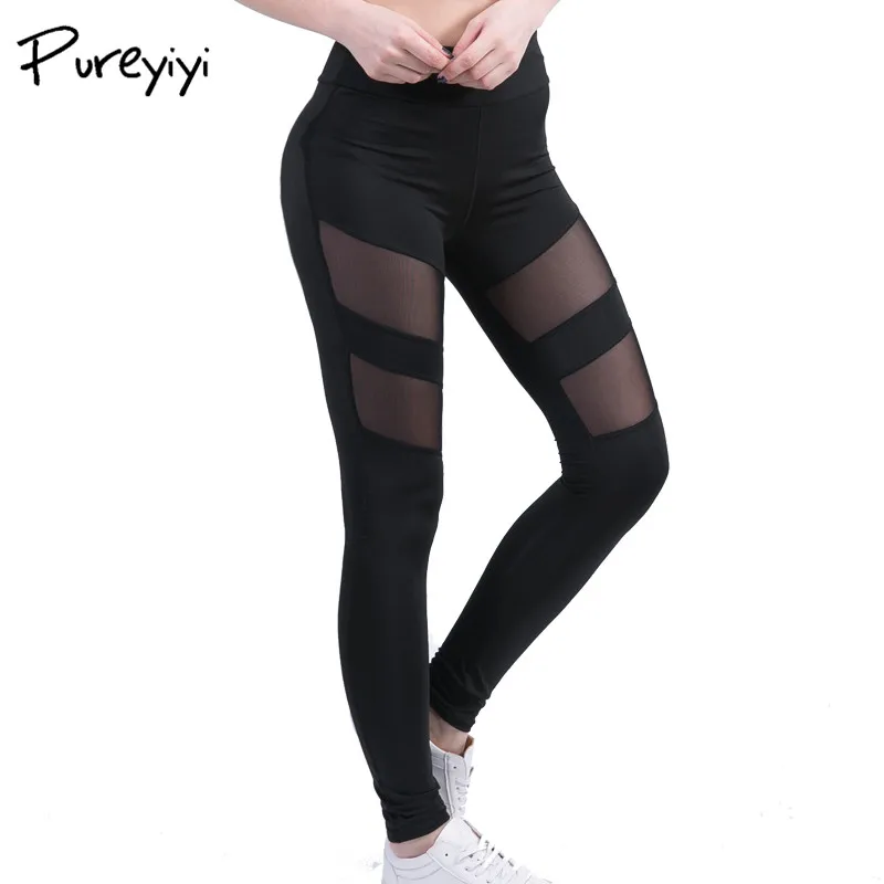 Pureyiyi Леггинсы для женщин женский черный Фитнес леггинсы Mujer спортивных