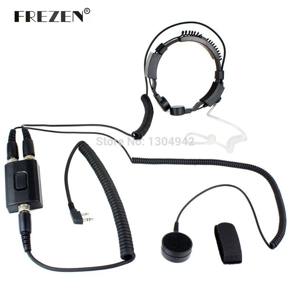 Military Police FBI Throat Microphone Covert Acoustic Tube Earpiece Headset 2pin for Icom Maxon Yaesu Vertex Miland Radio