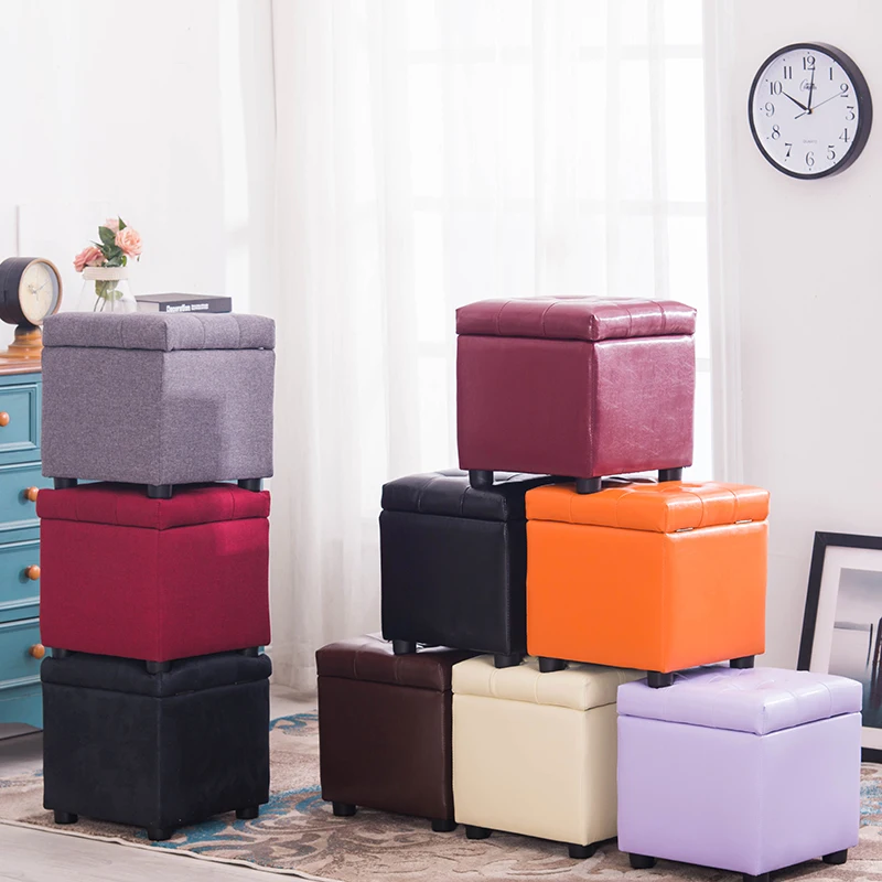 Домашний табурет для дивана из цельного дерева многофункциональный хранения