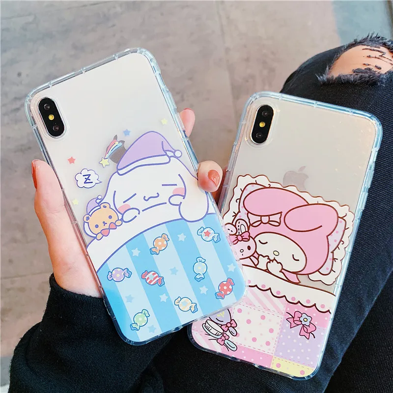 Милые Мультяшные Чехлы Sanrio для телефонов iPhone 8 7 6s 6 S Plus X Мягкий силиконовый чехол