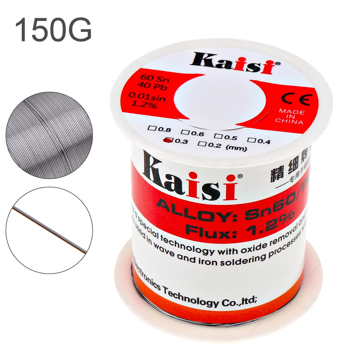 Оловянно свинцовый припой с канифольным ядром Kaisi 150g Flux 1.2% Sn60 / Pb40 для сварки 0 3 мм 4