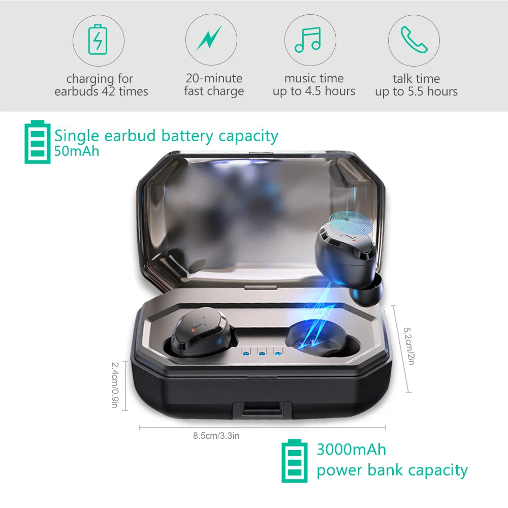 S8 Bluetooth 5 0 Беспроводной наушники мини с микрофоном для iPhone X 7 8 samsung S6 Xiaomi huawei LG |