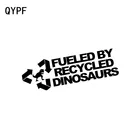 QYPF 14 см * 4,5 см, модные, заправленные переработанными динозаврами, виниловые автомобильные наклейки, черныеСеребристые C15-0111