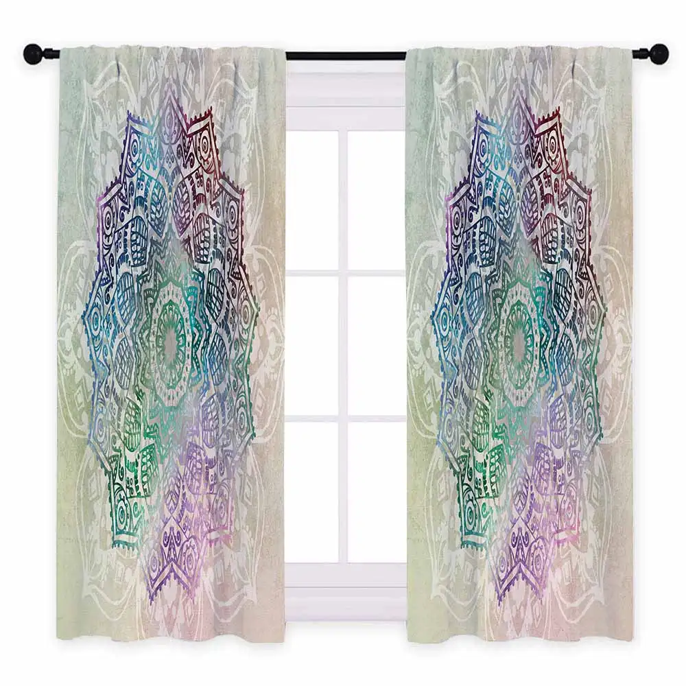 Style C - 2pcs Miracille, мандала, занавески для спальни, светильник, блокировка, тепловая обработка окна, занавески, для гостиной, девичьи занавески, затенение, занавески - Цвет: Style C - 2pcs