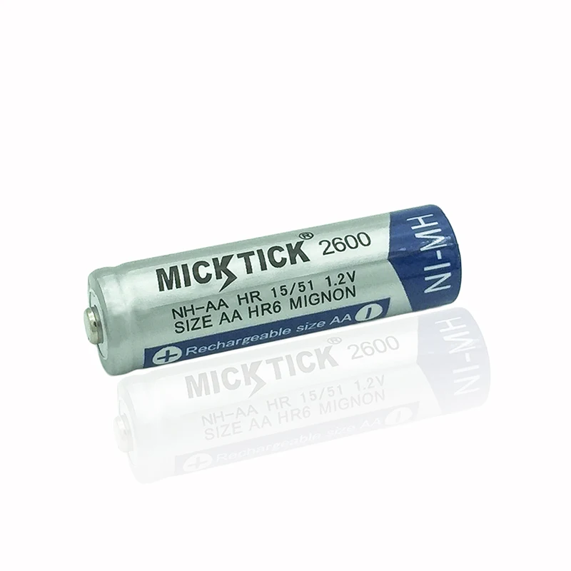 4 шт AA 2600mah MICKTICK аккумуляторная батарея + AAA 1000mah Ni MH 1 2 V 3A фонарик