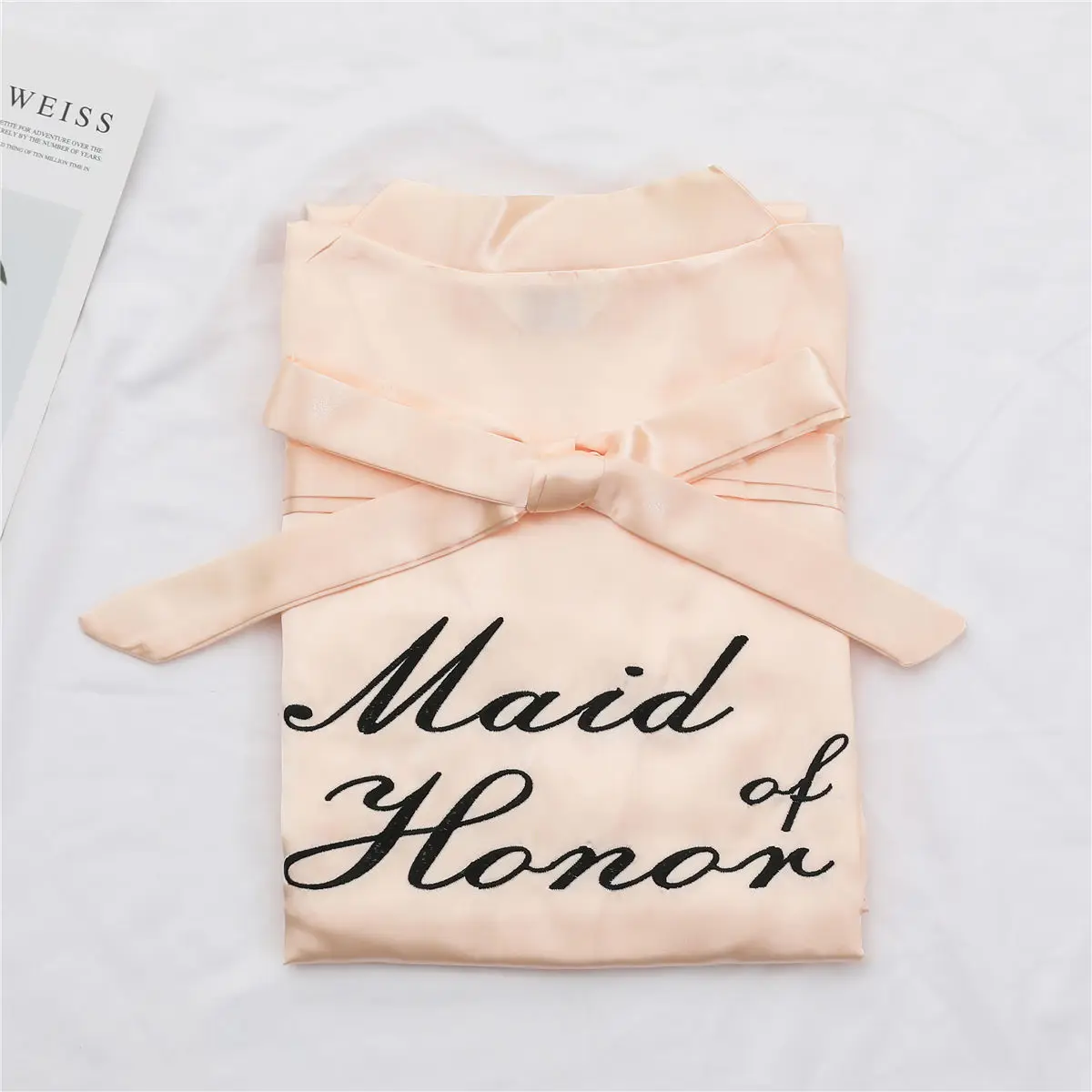 Maid of honor 1 Шелковый атлас невесты халат атласный платье фрейлины одеяние Халаты Для женщин Свадебное кимоно сексуальная ночная рубашка платье женский халат - Цвет: Maid of honor 1