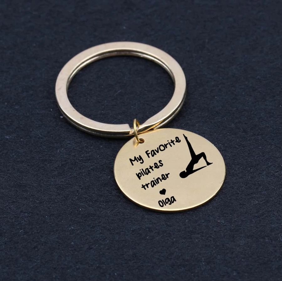 Персональный именованный брелок с гравировкой My Favorite Pilates Trainers Can Gift Pilates Trainers Player Girl Gift Keyring