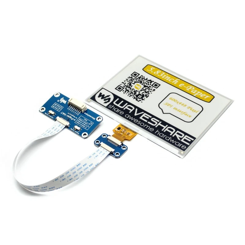 5.83inch E-Ink Display HAT 600x448 Resolution SPI interface with PCB Compatible Raspberry Pi Zero/Zero W/Zero WH/3B/3B+ | Компьютеры и