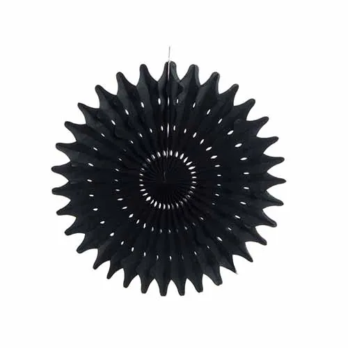 35 см вырезанная веера из папиросной бумаги Розочка Pinwheels Висячие Цветы DIY ремесла свадебный душ день рождения, мероприятие, вечеринка украшения - Цвет: black