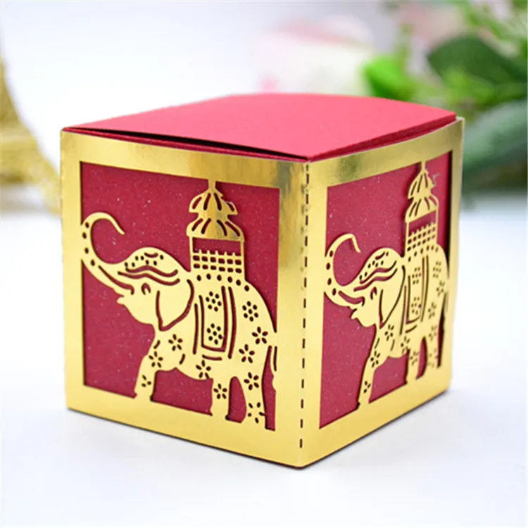 

2017 refurn gift Folk Art Style and global Regional Feature elephant theme candy box for wedding