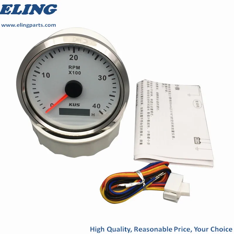 KUS гарантировано 85 мм Тахометр RPM датчик с часовым измерителем 4000 об/мин 12В/24В