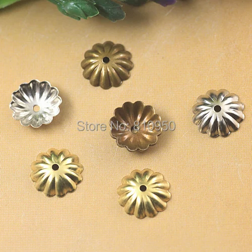 

300pcs 10mm Copper Antique Bronze/Silver Flower Spacers Hair Accessories DIY Jewelry Setting Findings