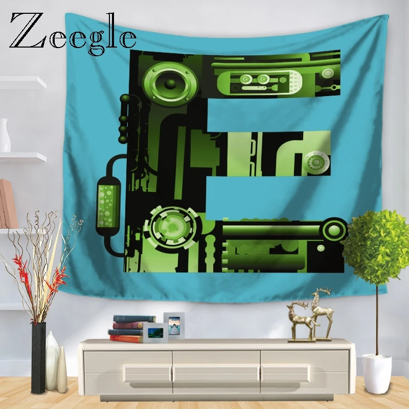 Zeegle Funny Letter Pattern Printed Tapestry on the Wall Microfiber Polyester Hanging Art | Дом и сад