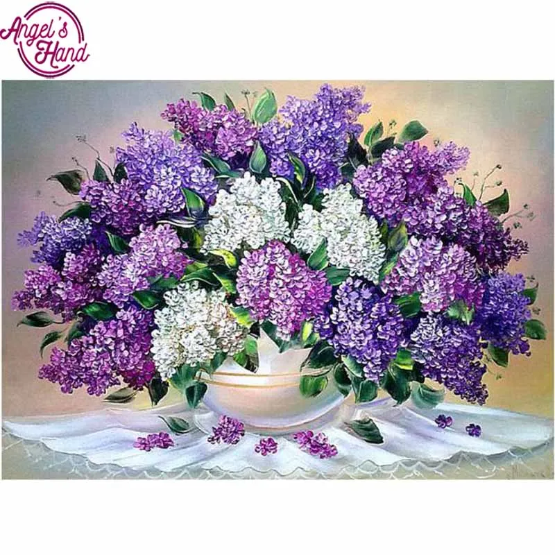 

Алмазная мозаика 5D «сделай сам», вышивка крестиком, цветы, ручная работа, полноразмерная картина из страз, узоры фиолетовой лаванды