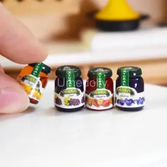 4pcs style 3 4 шт. 1:12 кукольный домик миниатюрная еда мини Шоколадный Соус Джем Мед еда для Blyth Pullip Кукла Барби кухонные игрушки аксессуары - Цвет: 4pcs style 3