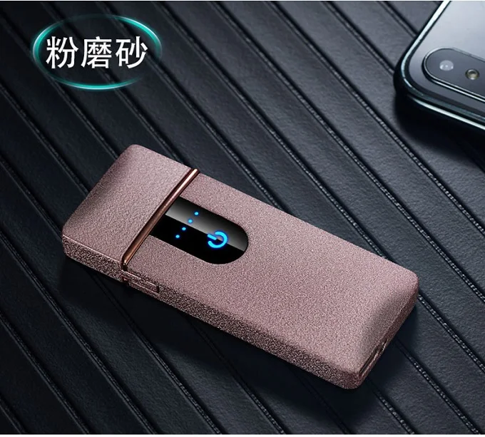 Mattle Pink Абсолютно новая сенсорная Индукционная USB электрическая зажигалка для сигарет Двойной Iginite ветрозащитный Табак Encendedor плазменный дым гаджеты - Цвет: Mattle Pink
