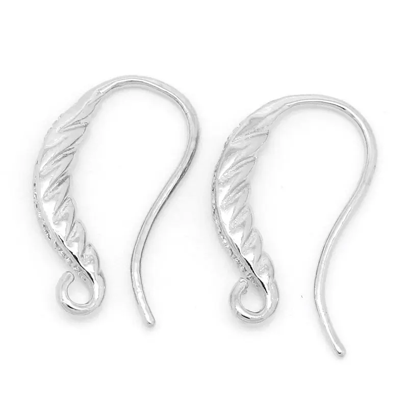 5 пар медных ушных проводов застежки для сережек Серебряный тон 18 мм x 14 |