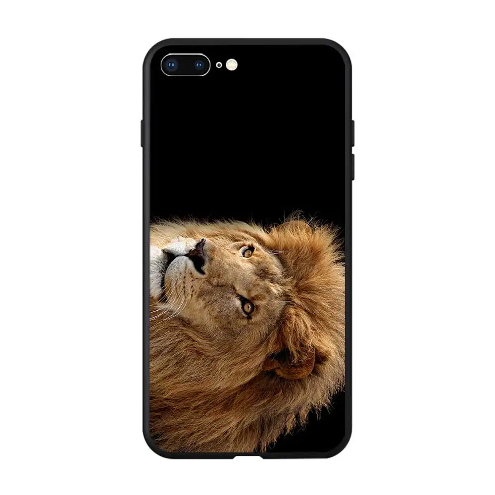 Чехлы из ТПУ с животными львами и лицом силиконовый чехол для iPhone 6 7 8 S XR X Plus 11 Pro