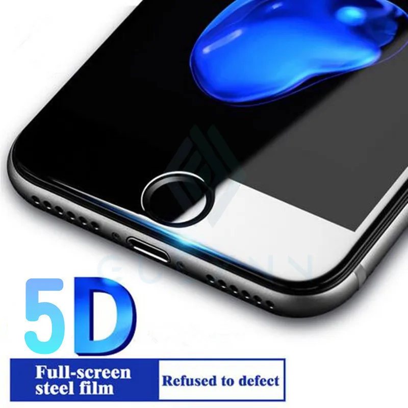 5D изогнутое для iPhone 6 7 Plus закаленное стекло 6s 7s 8 полное покрытие защитная пленка