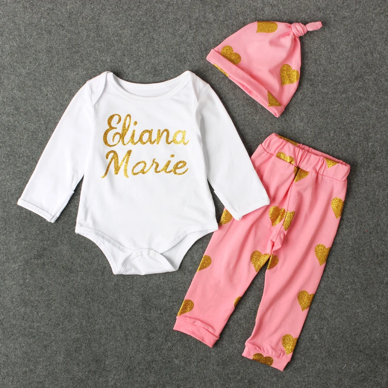 Модный осенний комплект одежды из 3 предметов для малышей хлопковый